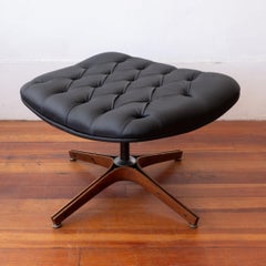 Plycraft George Mulhauser Mr Chair Black Tufted Ottoman Mid Century