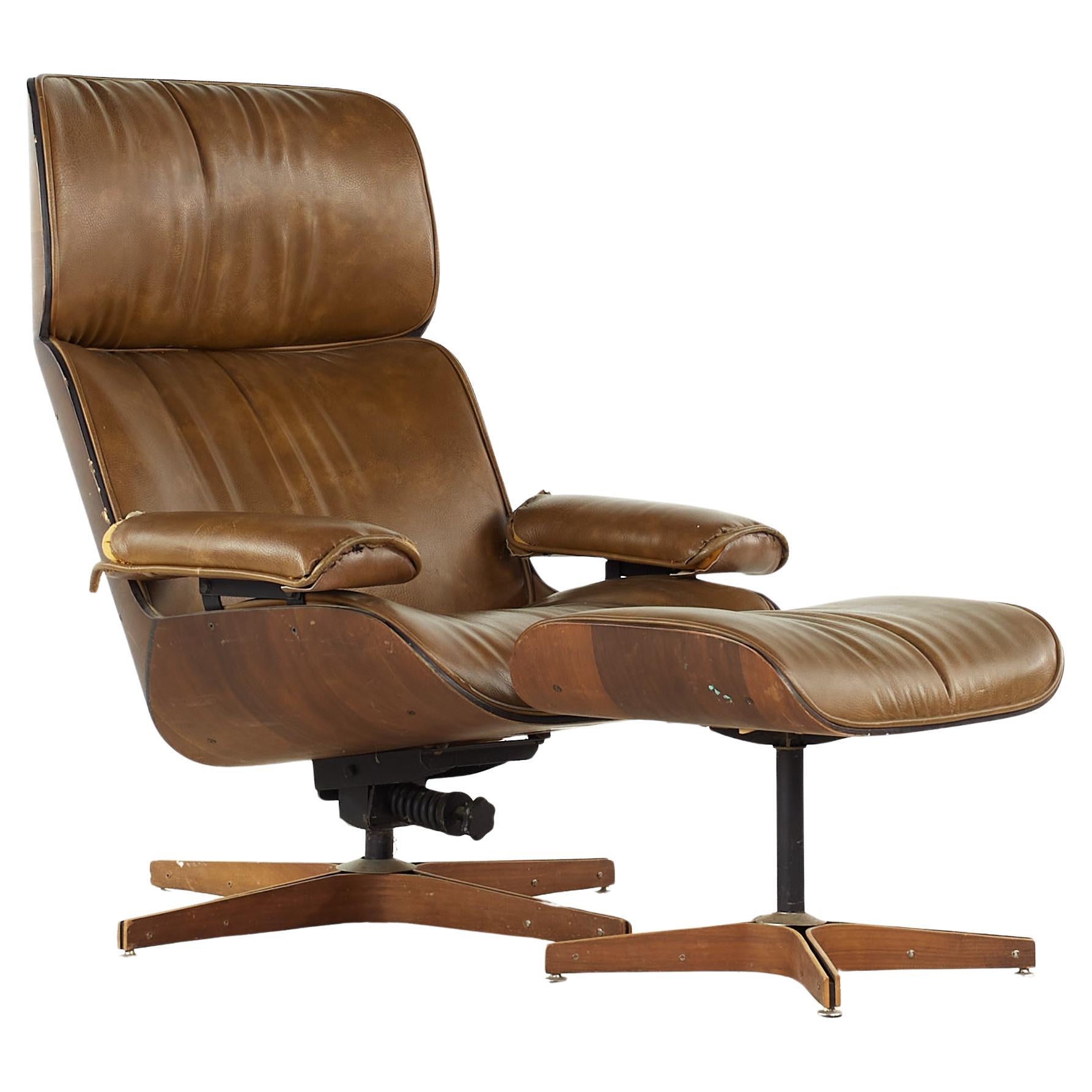 Plycraft Mid Century Mr Chair and Ottoman For Sale