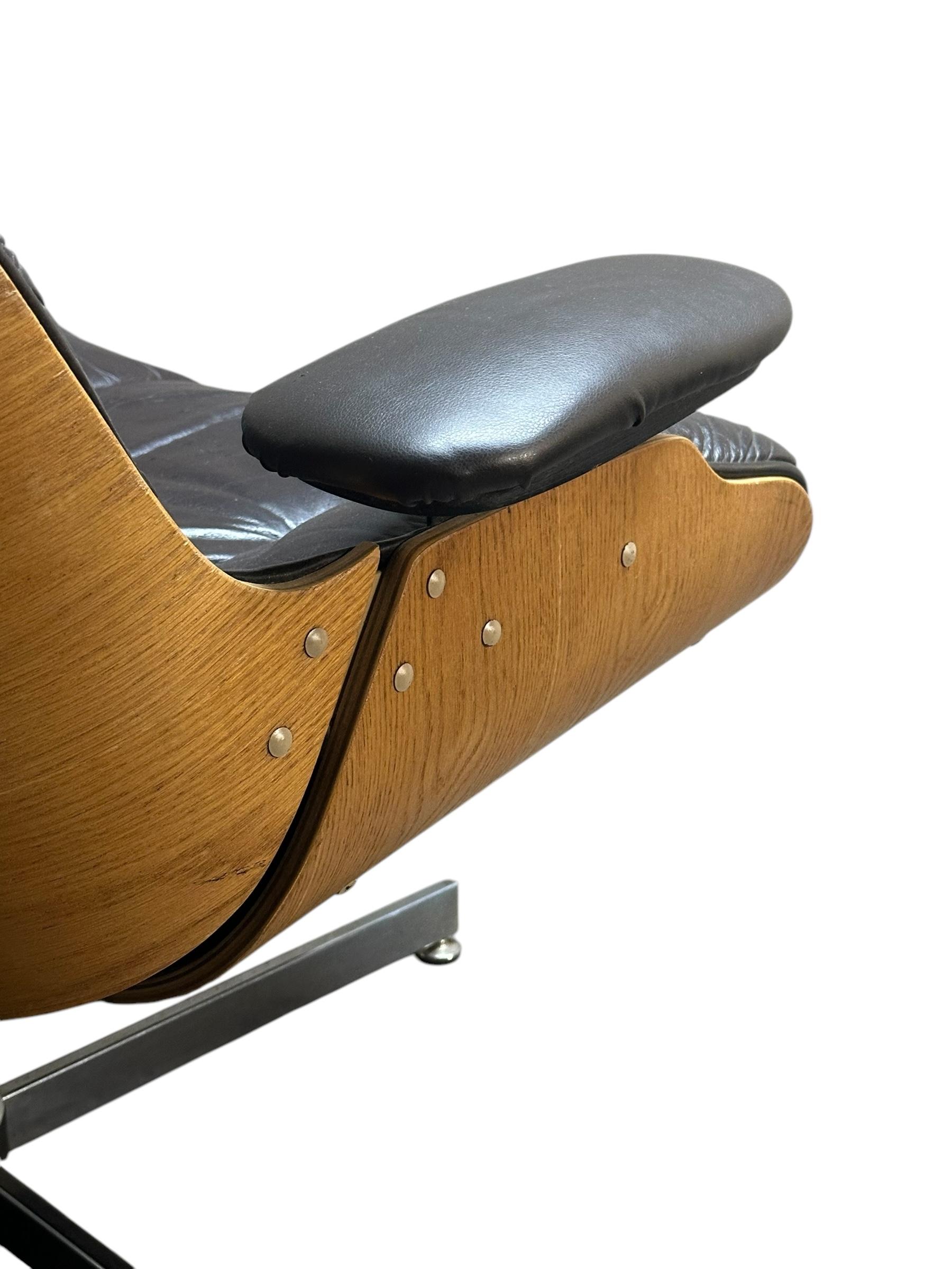 Plycraft Silla Reclinable y Otomana Moderna de Mitad de Siglo según Eames 12