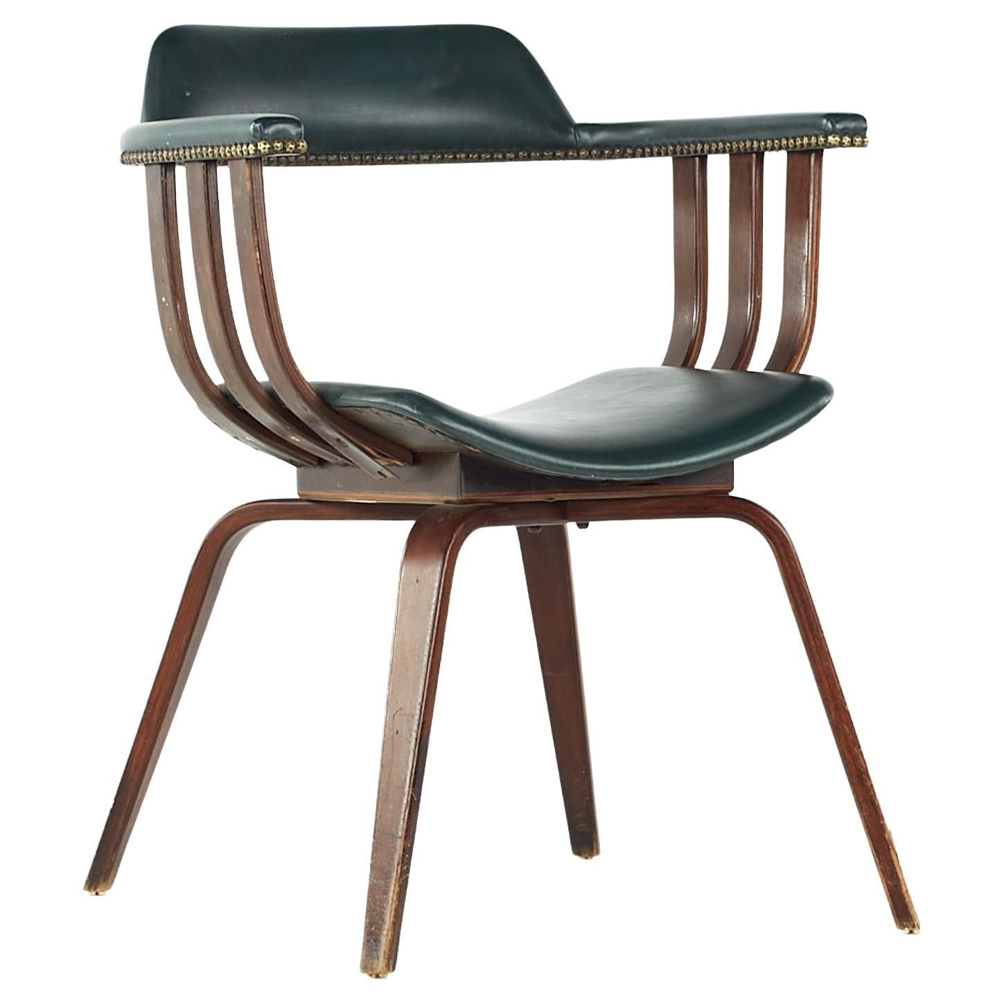 Plycraft Style Midcentury Walnut Armchair