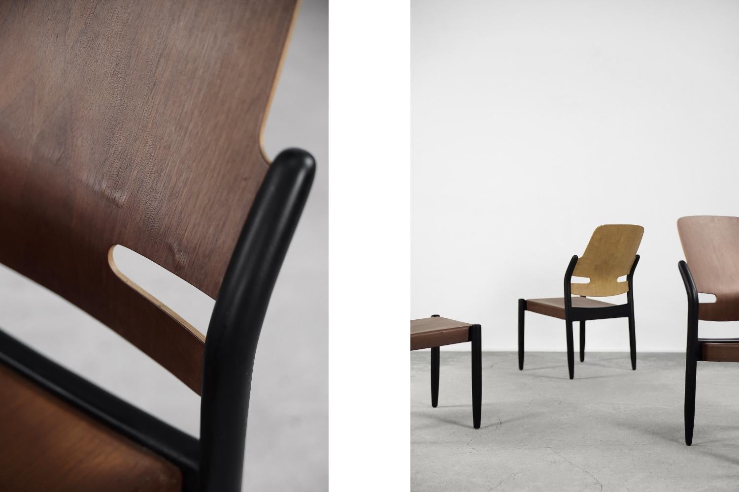 Set of 6 Vintage Scandinavian Plywood 805/3b Åkerbloms Chairs from Bodafors 2