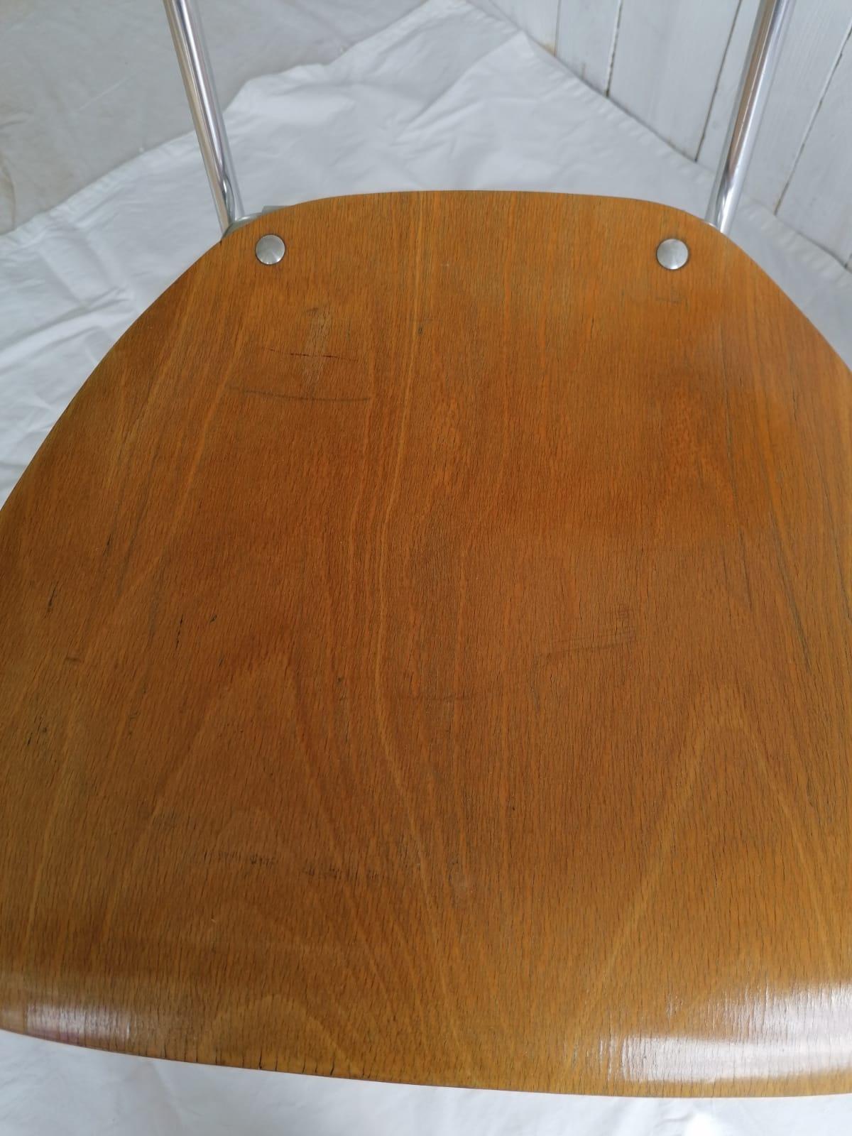 Plywood / Aluminium Chair by Armin Wirth for Alufelx For Sale 3