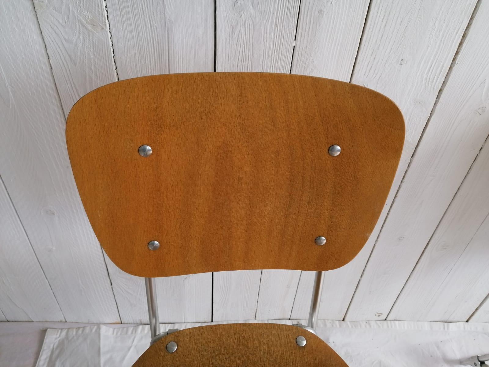 Mid-Century Modern Plywood / Aluminium Chair by Armin Wirth for Alufelx For Sale