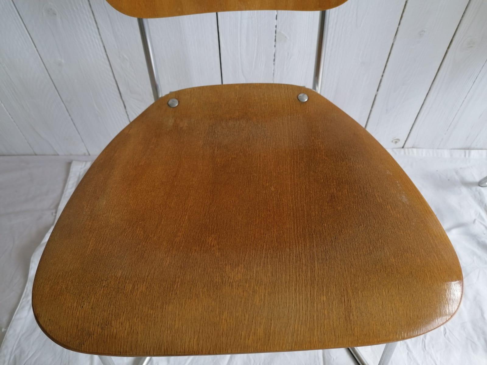 Plywood / Aluminium Chair by Armin Wirth for Alufelx For Sale 1