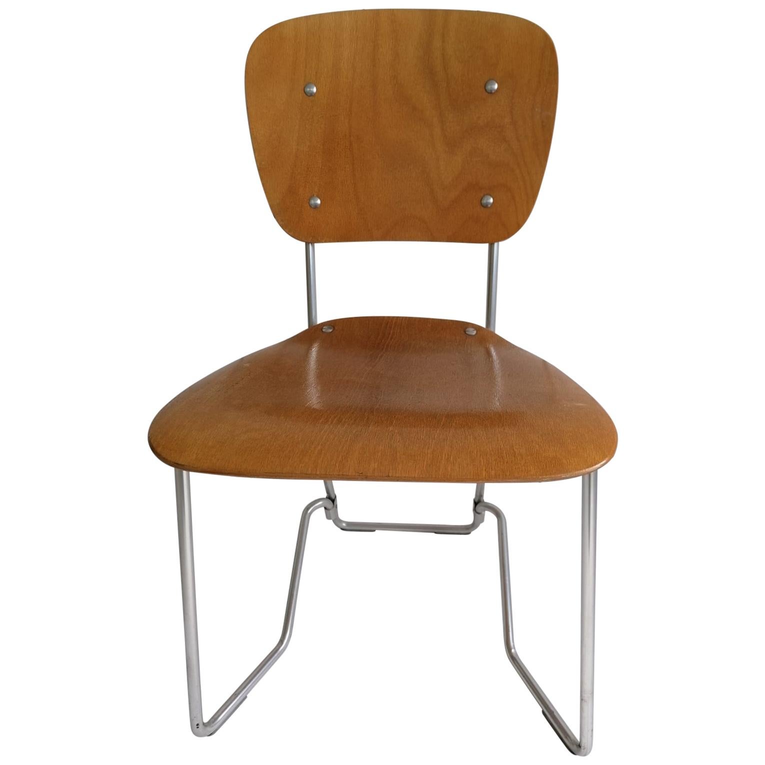 Plywood / Aluminium Chair by Armin Wirth for Alufelx