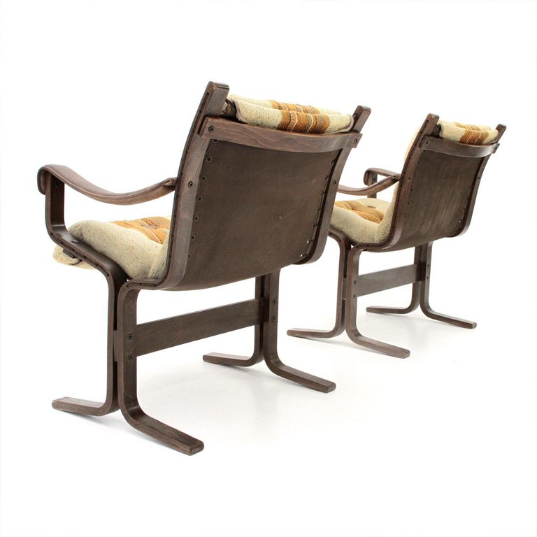 Plywood Armchair by Ingmar Relling for Westnofa , 1970s, Set of 2 In Good Condition For Sale In Savona, IT