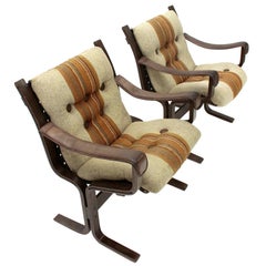 Plywood Armchair by Ingmar Relling for Westnofa , 1970s, Set of 2