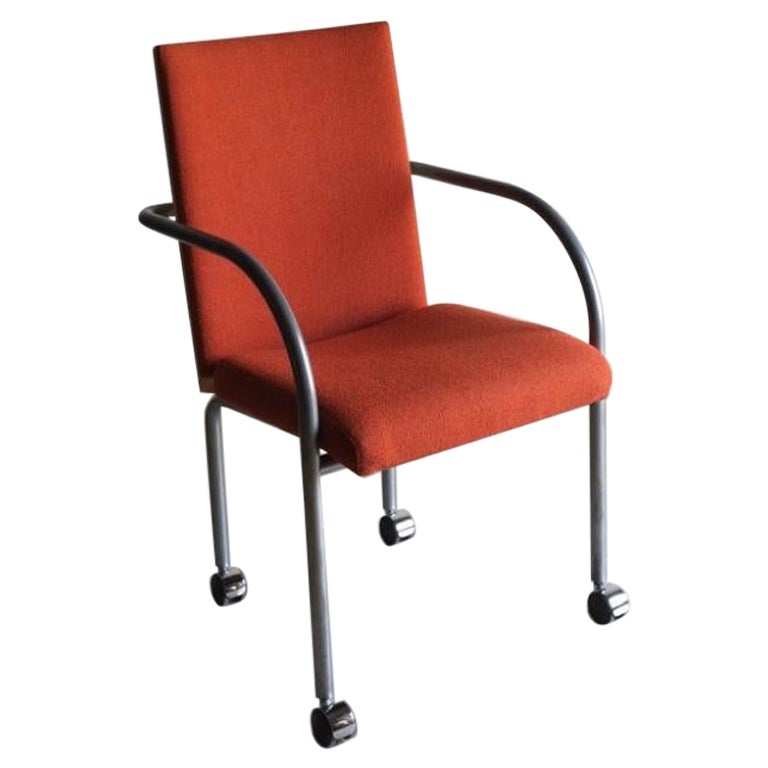 Plywood Back Rolling Armchair, Scandinavian 1980s For Sale