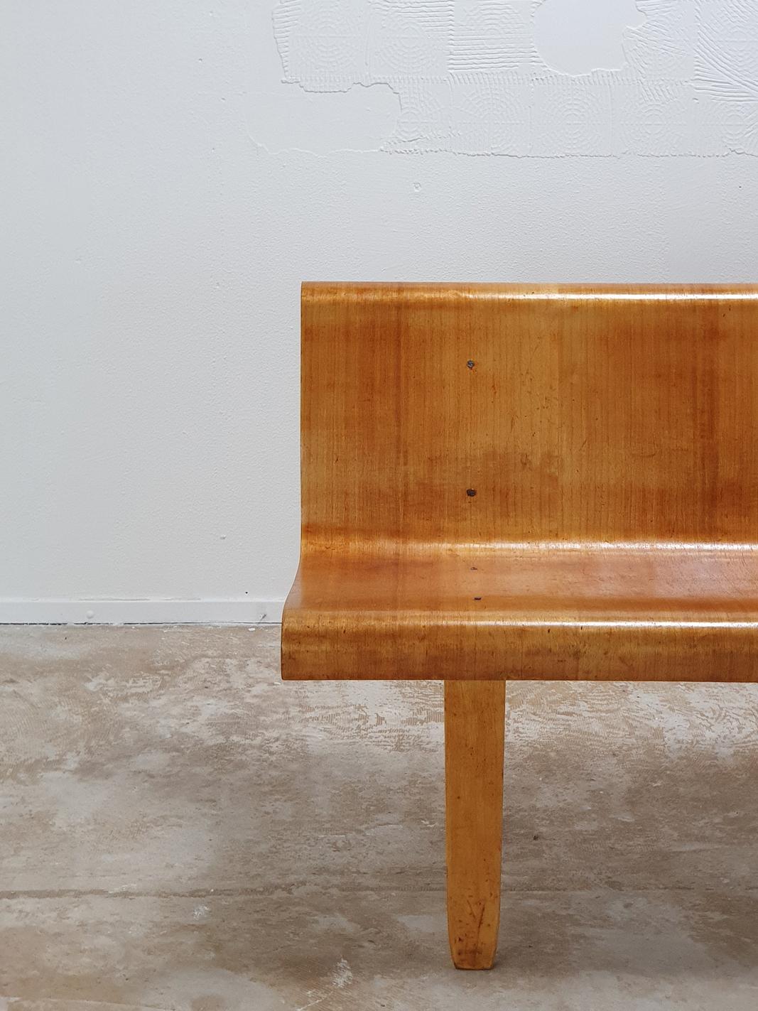 plywood bench with back
