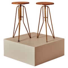 Plywood & Brass Bar Stools