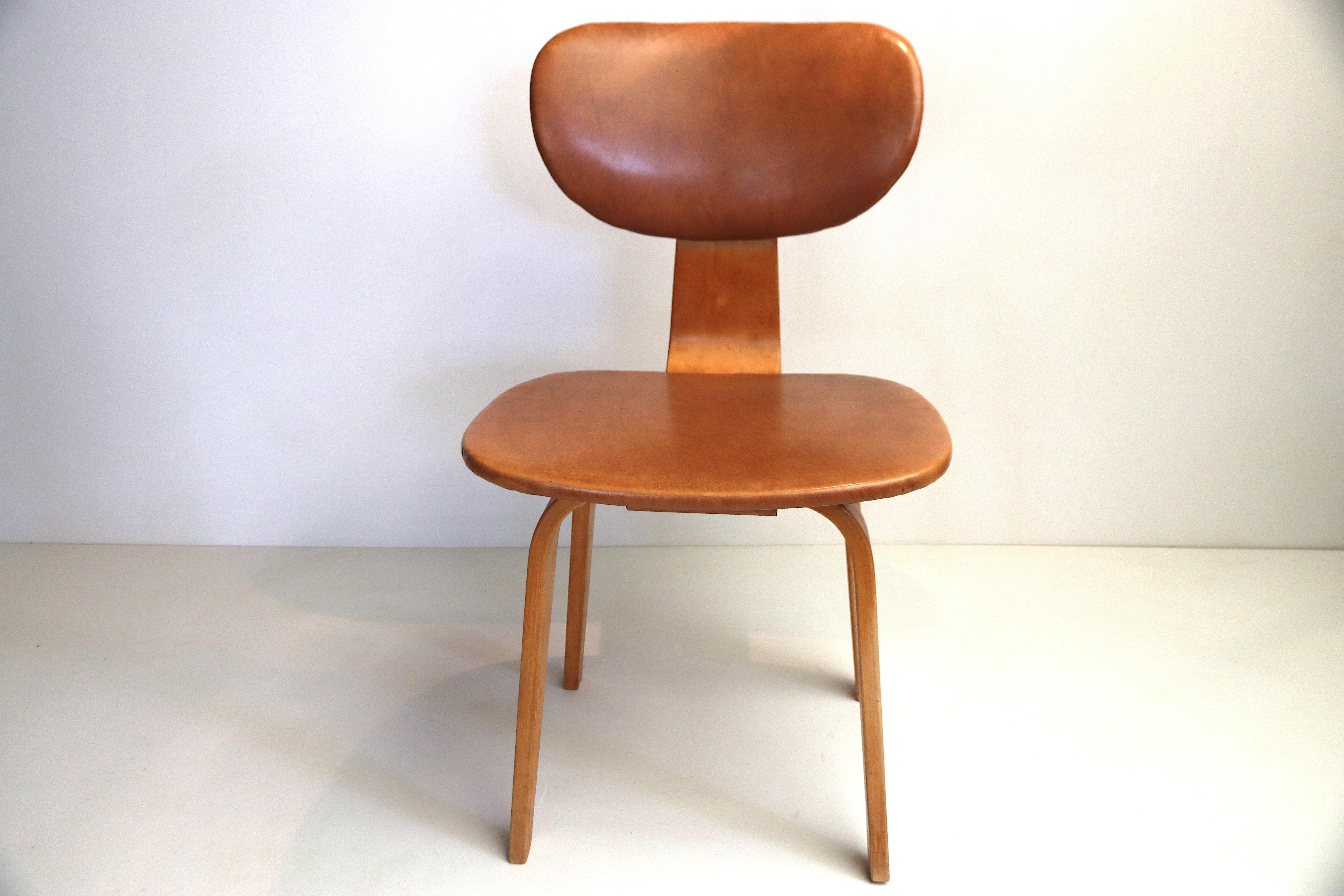 Mid-Century Modern Plywood Desk or Side Chair by Cees Braakman for Pastoe Inspired by Eames, Dutch For Sale