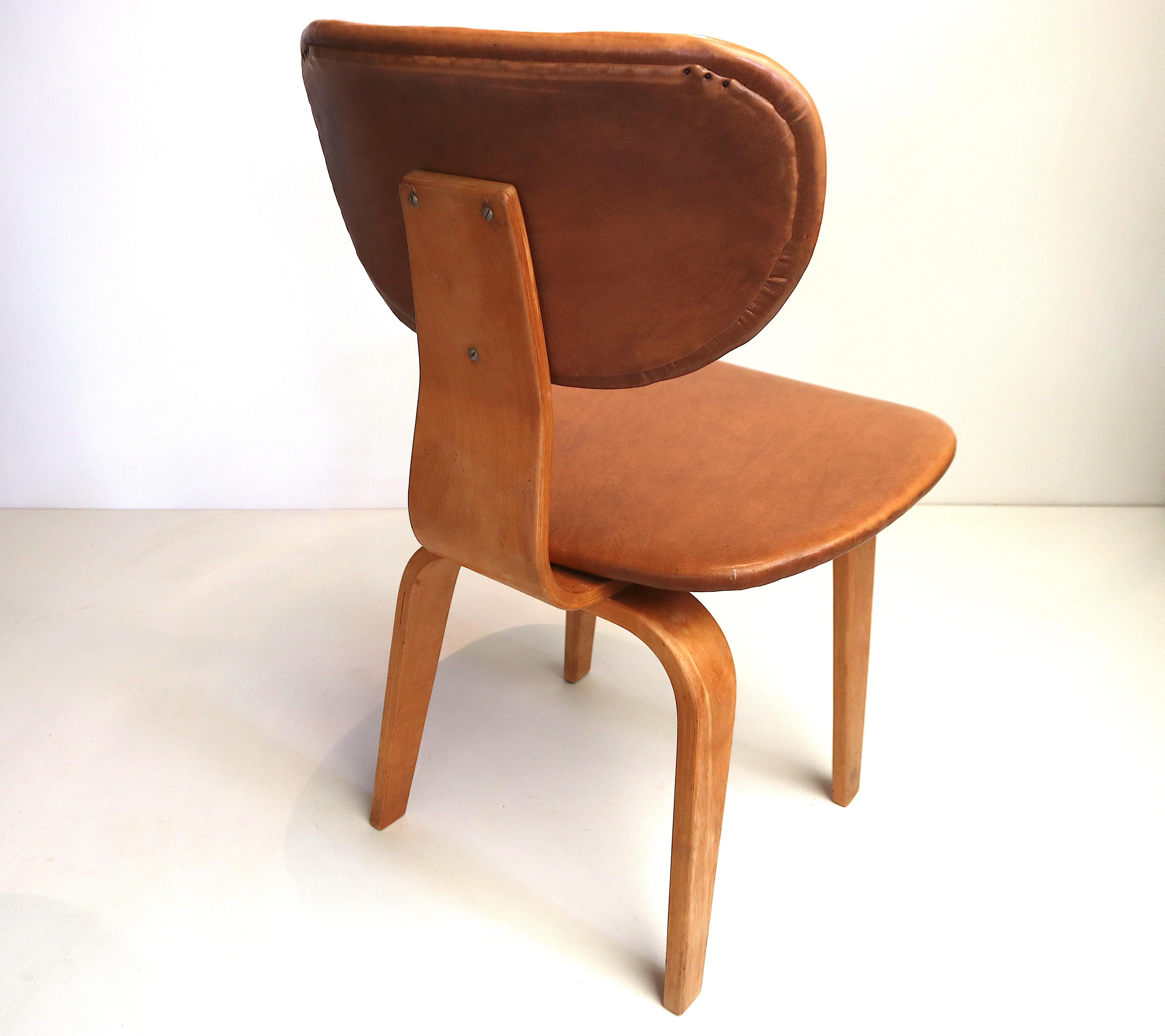 Mid-20th Century Plywood Desk or Side Chair by Cees Braakman for Pastoe Inspired by Eames, Dutch For Sale
