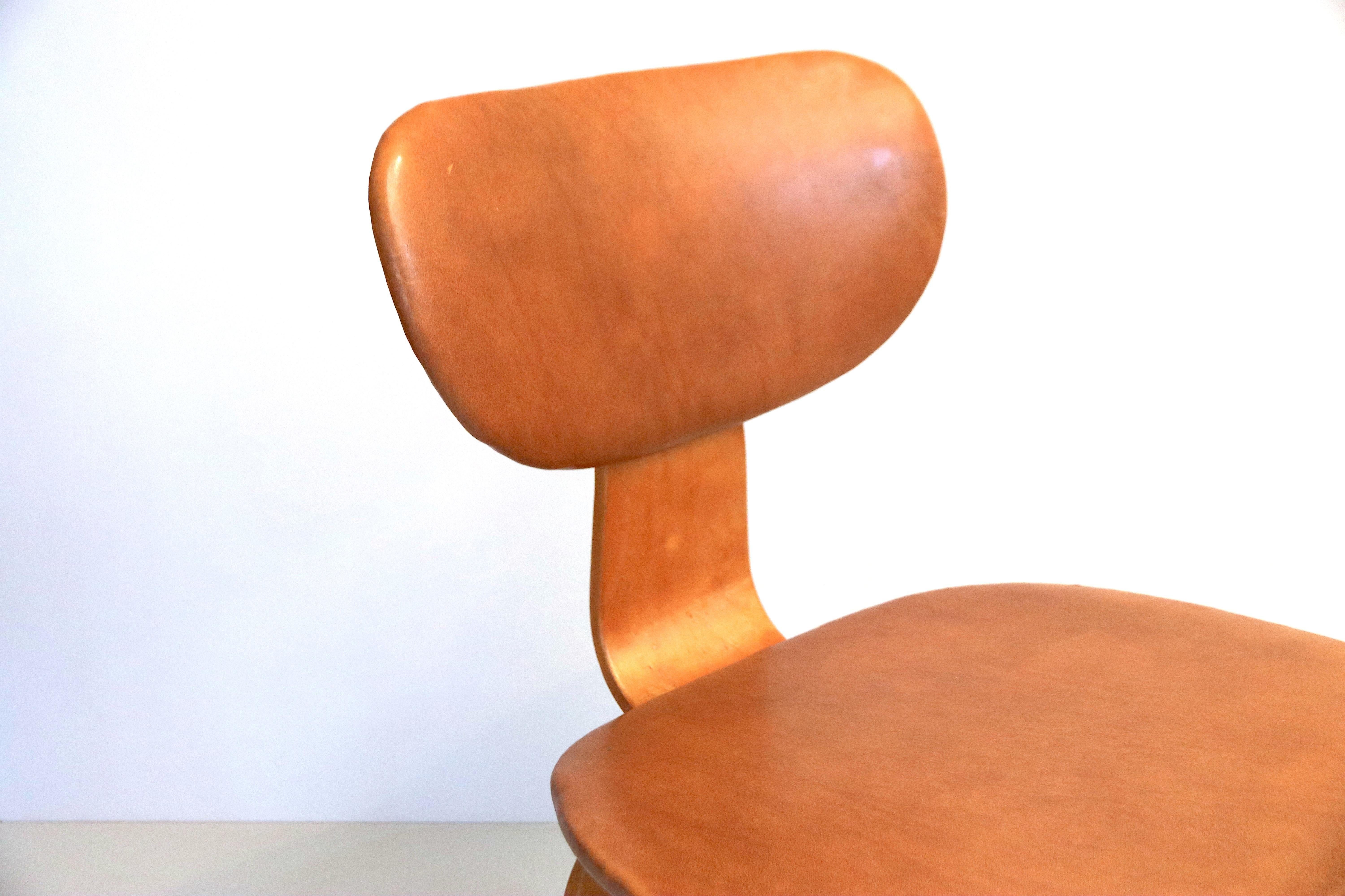 Plywood Desk or Side Chair by Cees Braakman for Pastoe Inspired by Eames, Dutch For Sale 2