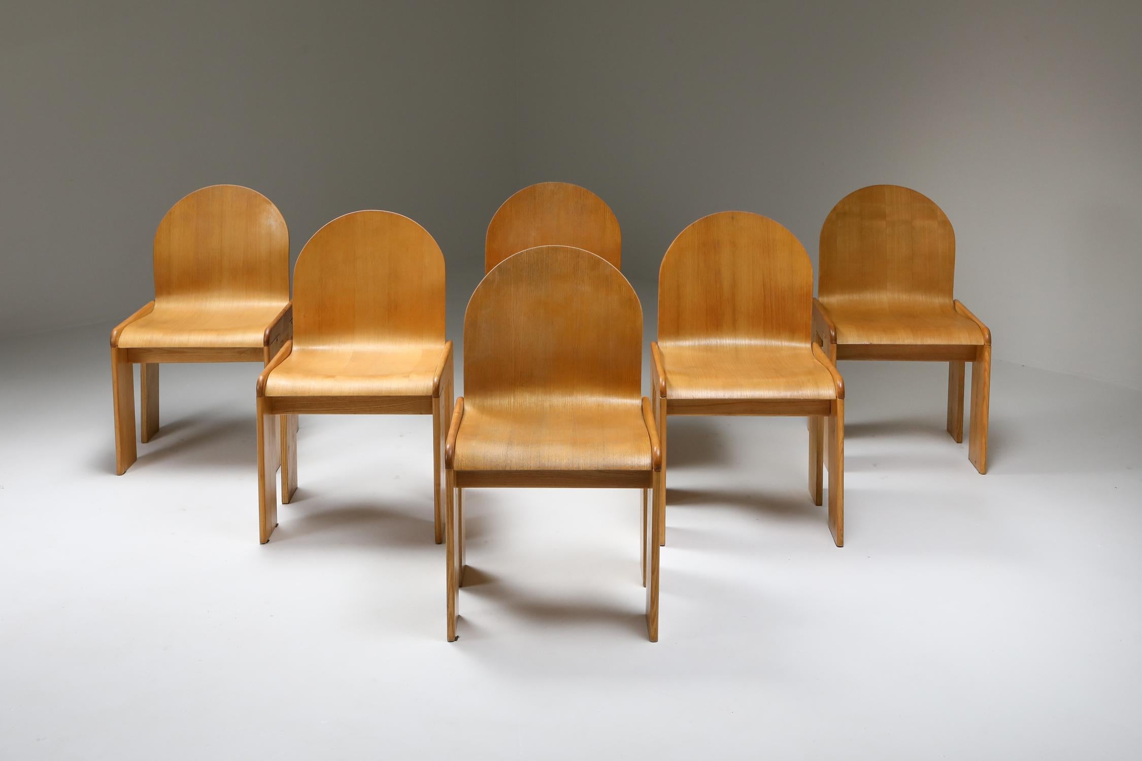 Italian Plywood Dining Chairs by Afra & Tobia Scarpa