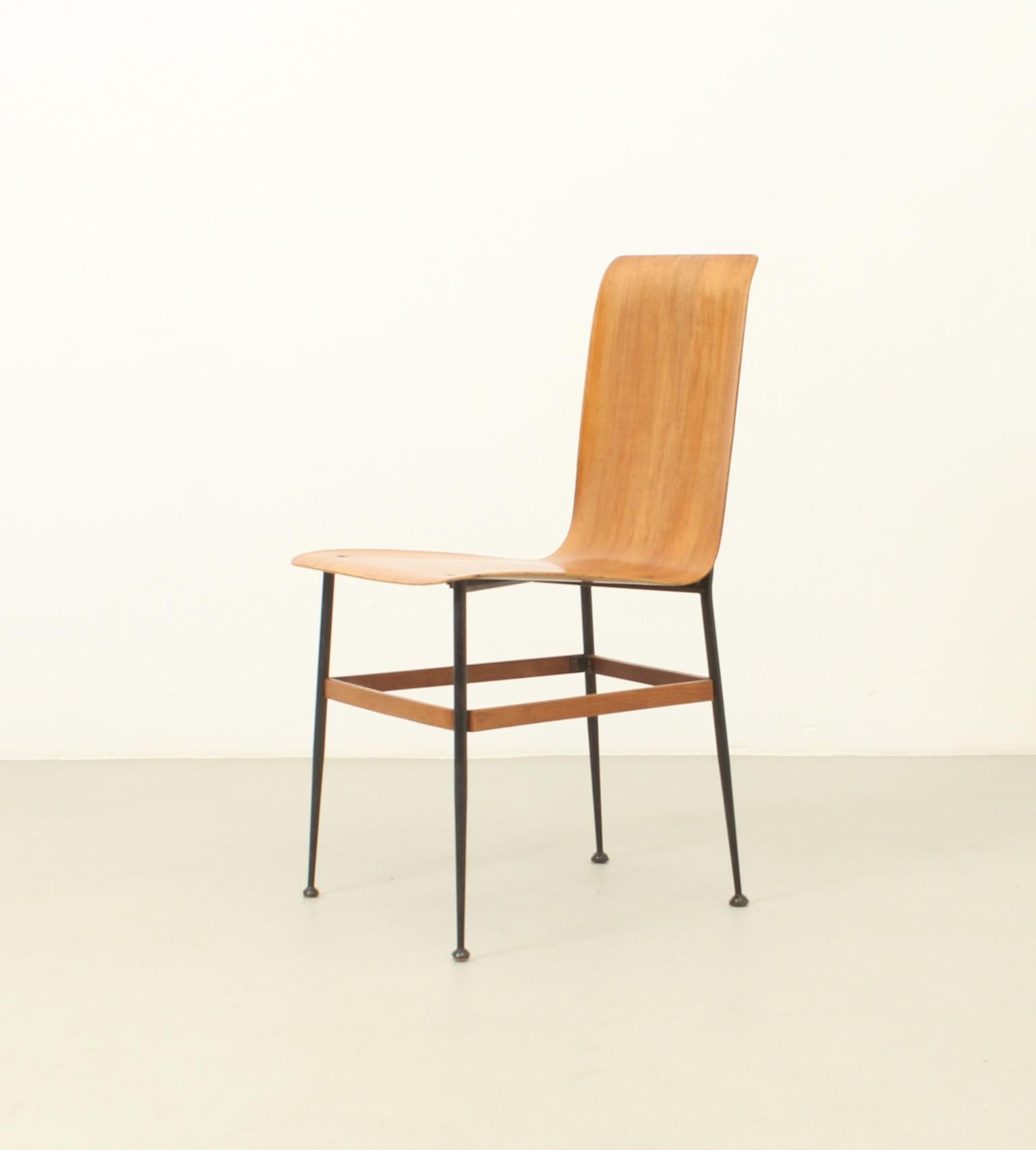 Plywood Dining Chairs by Carlo Ratti, Italy, 1950s For Sale 5