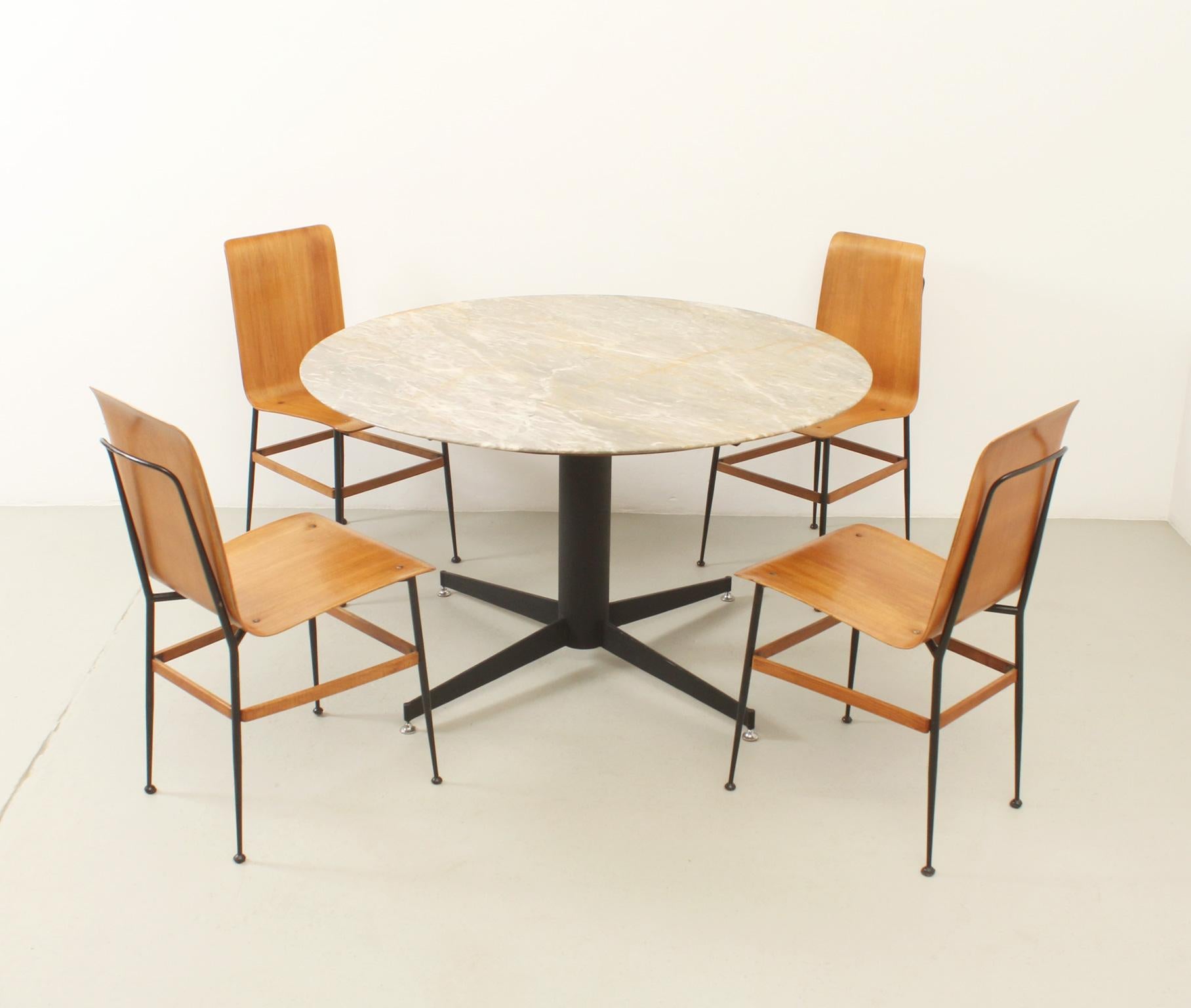 Plywood Dining Chairs by Carlo Ratti, Italy, 1950s For Sale 6