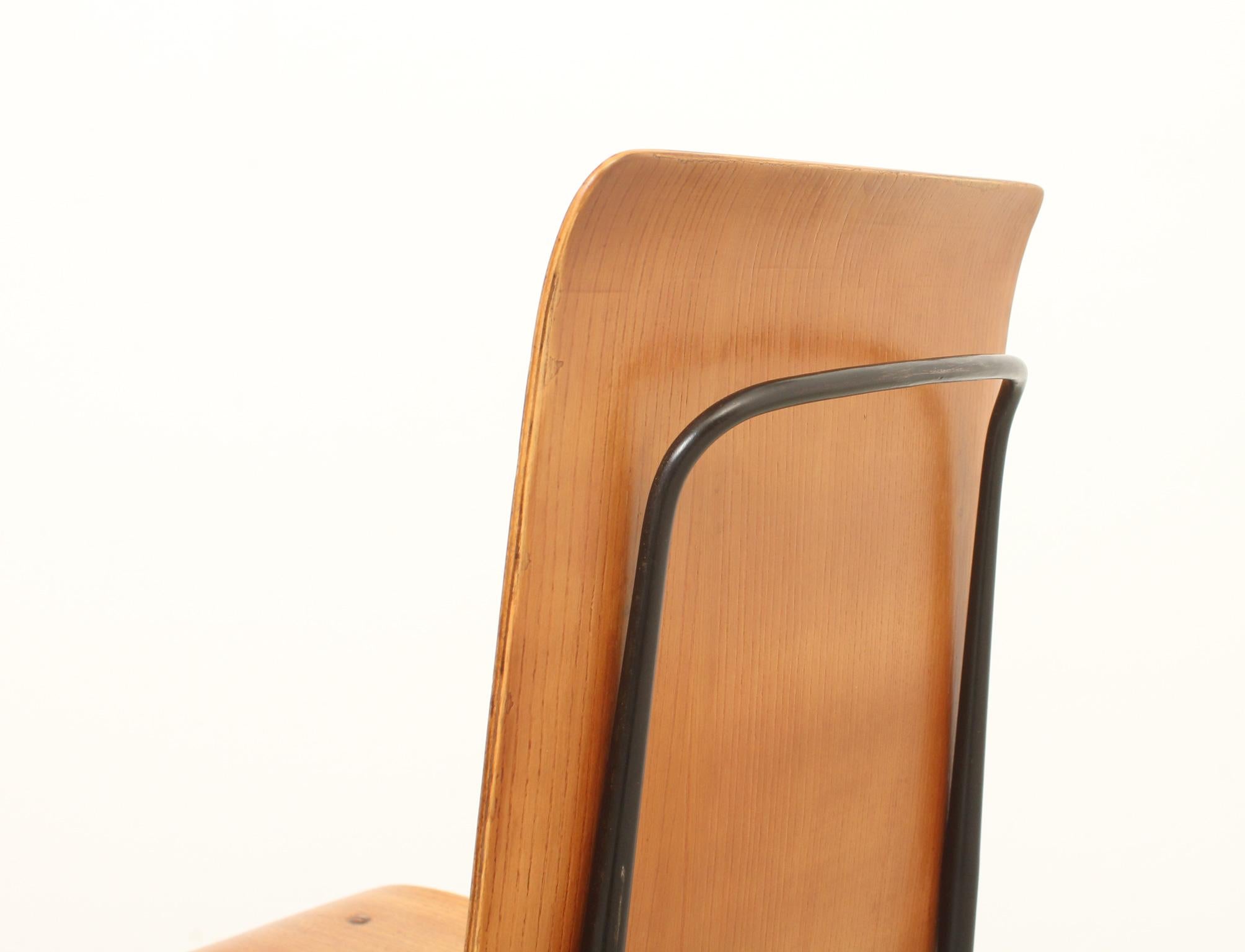 Esszimmerstühle aus Sperrholz von Carlo Ratti, Italien, 1950er Jahre (Metall) im Angebot