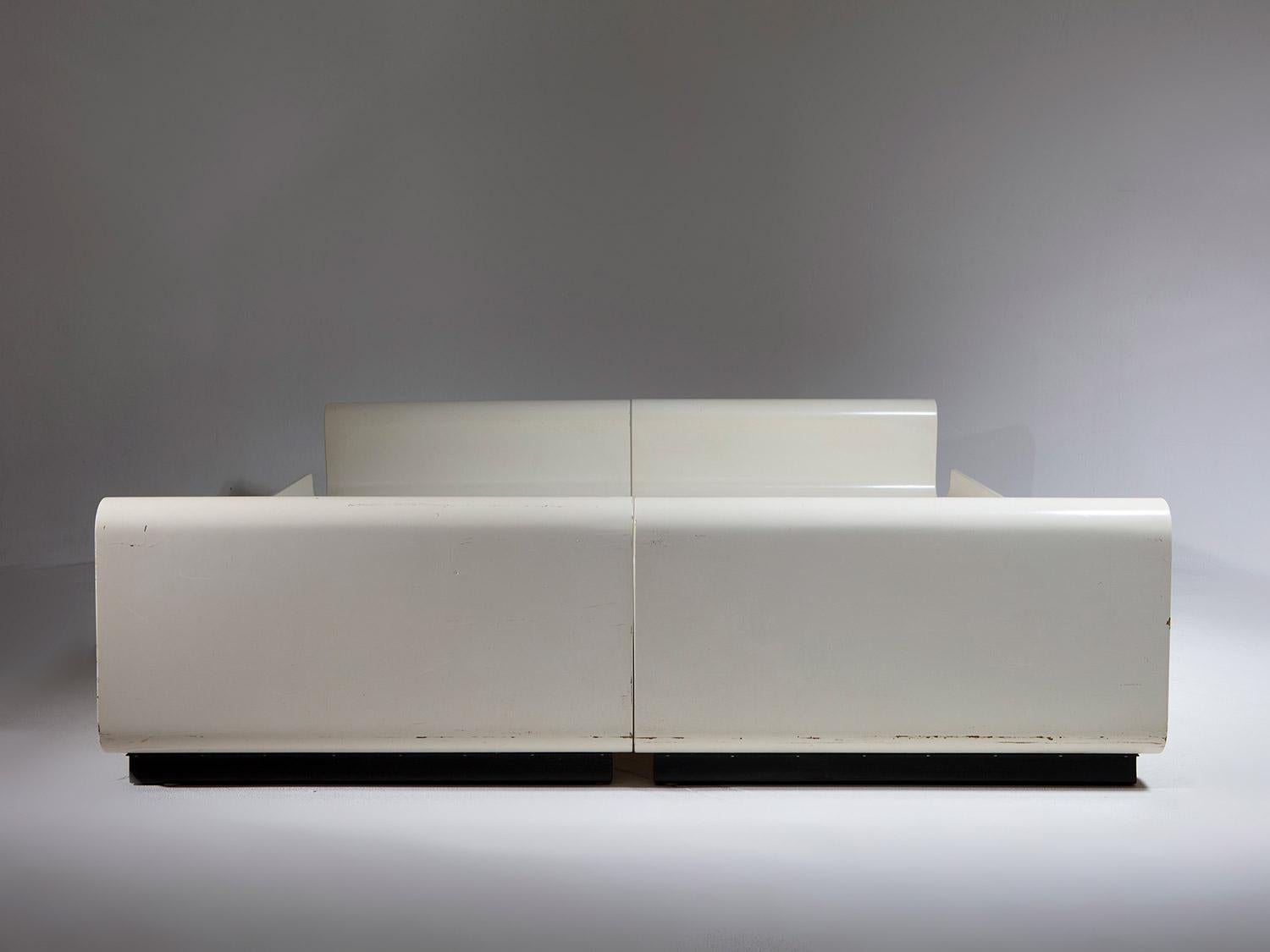 Late 20th Century Plywood Double Bed by Benatti, Italy, 1970s For Sale