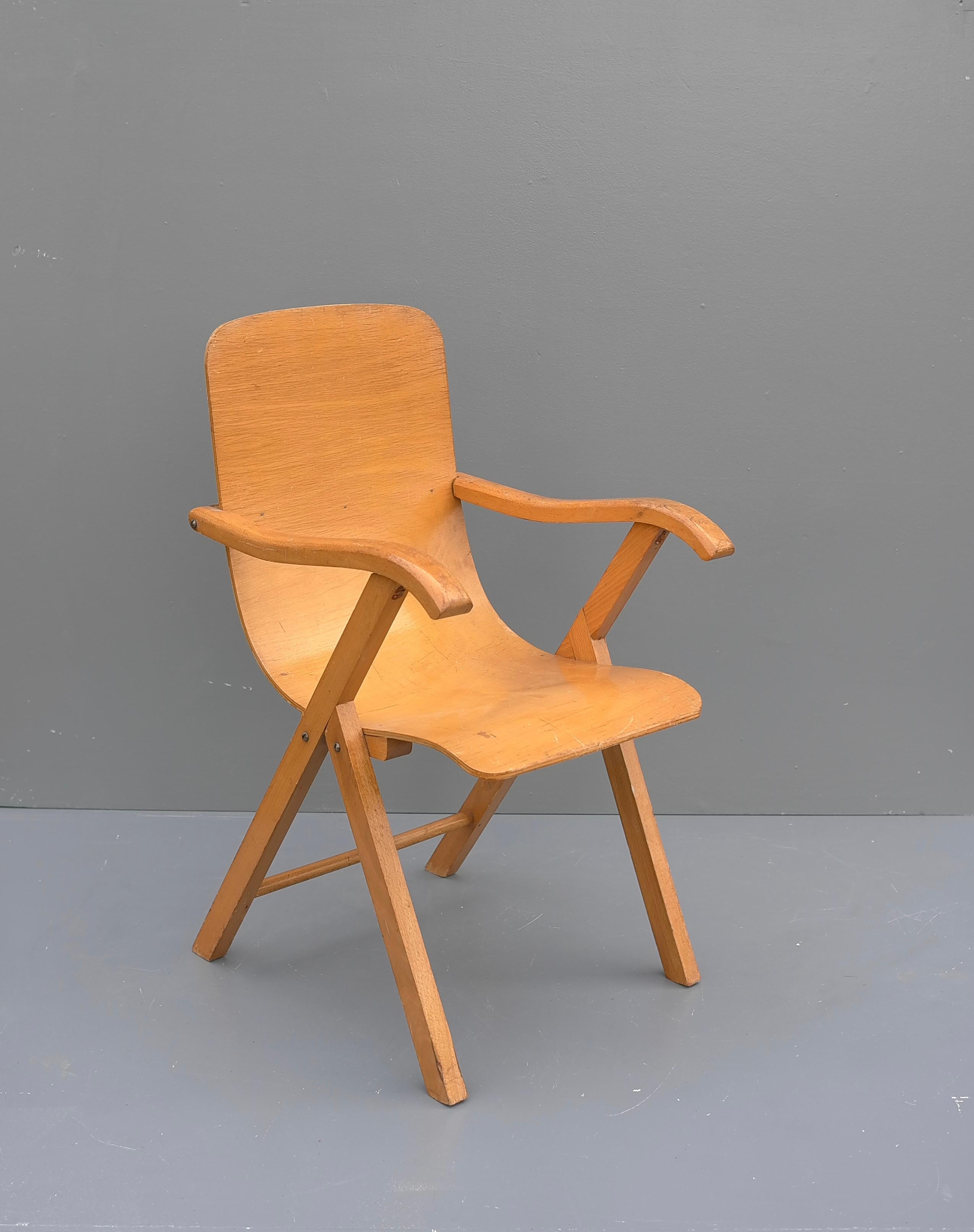 Mid-20th Century Plywood Mid-Century Modern Children Chair, 1950's For Sale