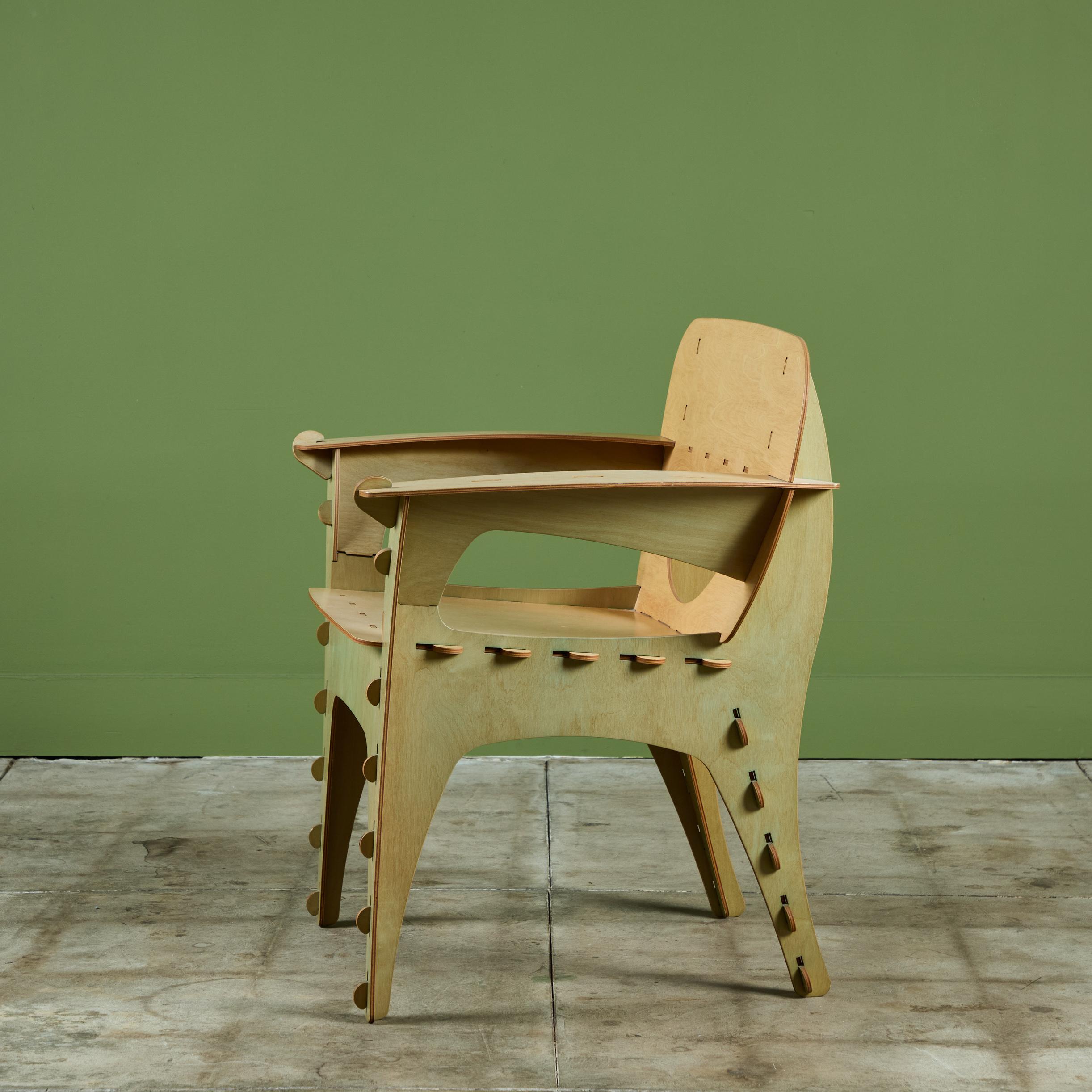 Late 20th Century Plywood Puzzle Chair by David Kawecki
