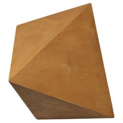 Plywood Pyramid Wall Sculpture – Geometric Hanging Art, Europe, 1970s