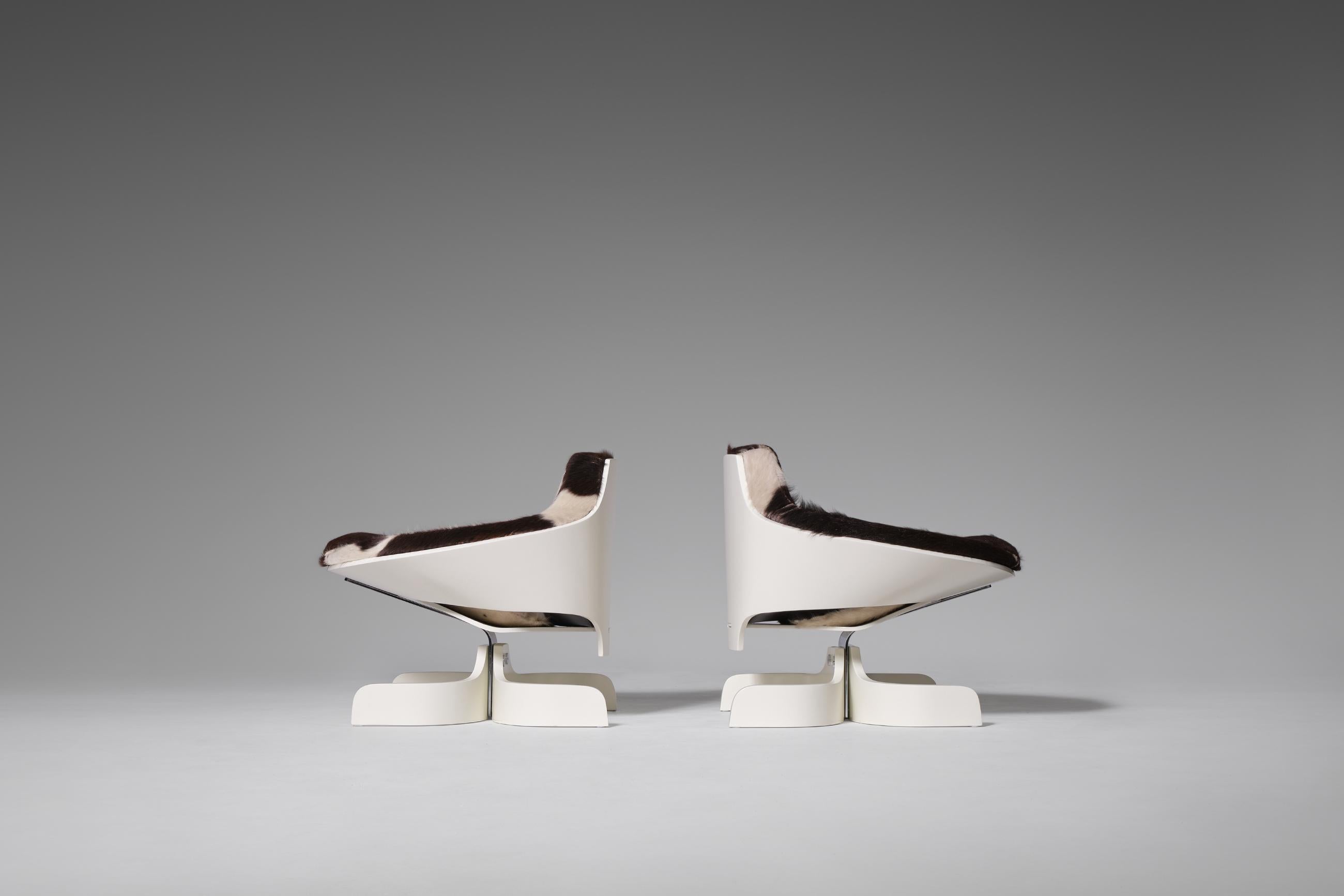 Mid-Century Modern Plywood ‘Sella 1001’ Lounge Chairs by Joe Colombo, Italy, 1963