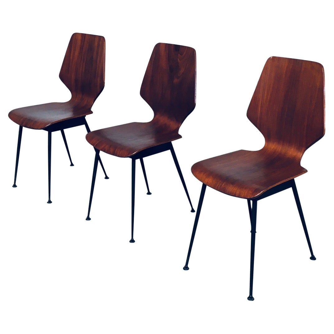 Beistellstühle aus Sperrholz, Carlo Ratti zugeschrieben für Legni Curvati, Italien 1950er Jahre