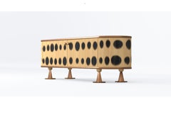 Plywood Sideboard with the Brass Legs, Bugs Collection, for Bright Interior