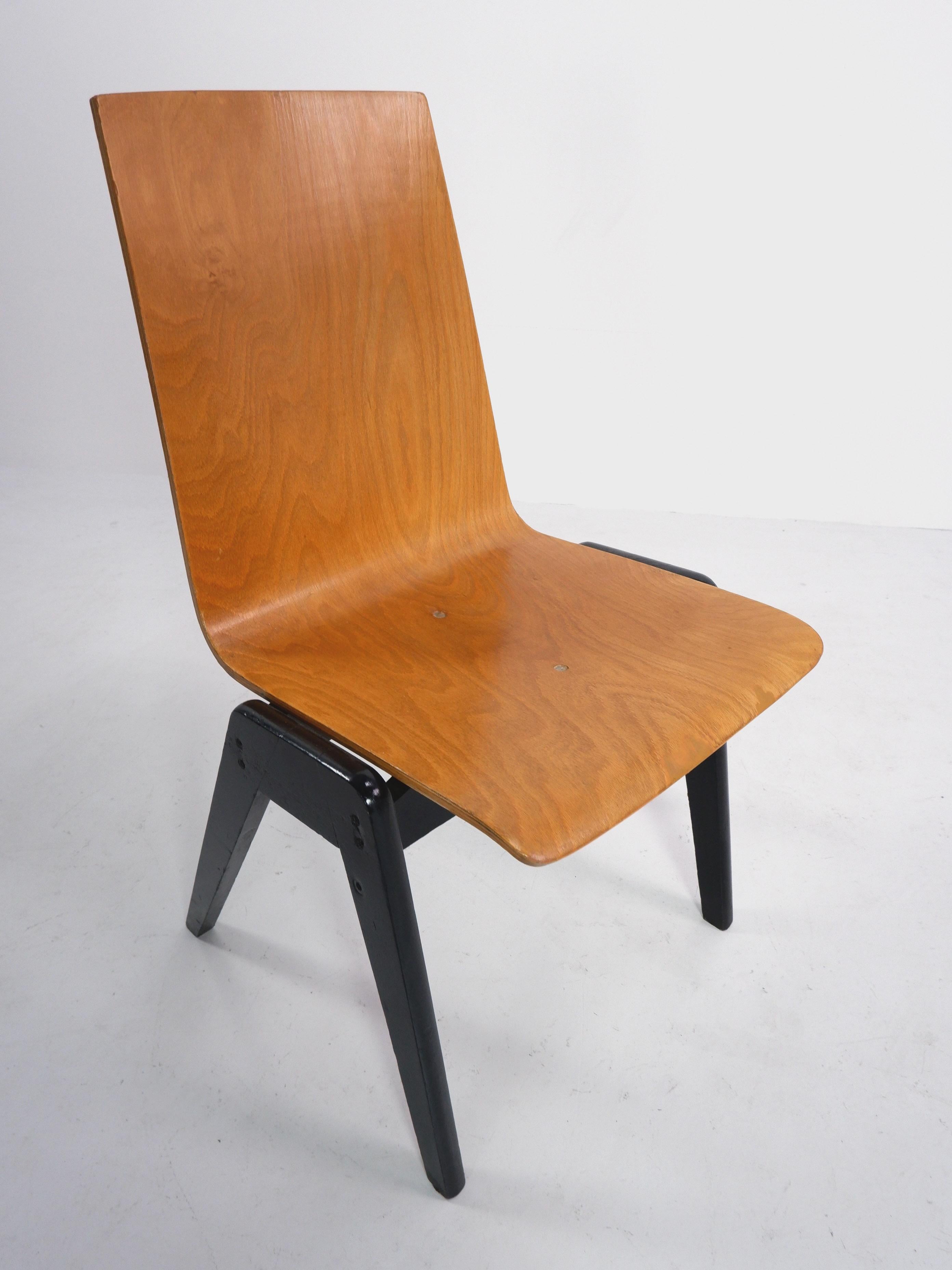 Austrian Plywood Stacking Chairs attrb. Roland Rainer, c.1950 For Sale