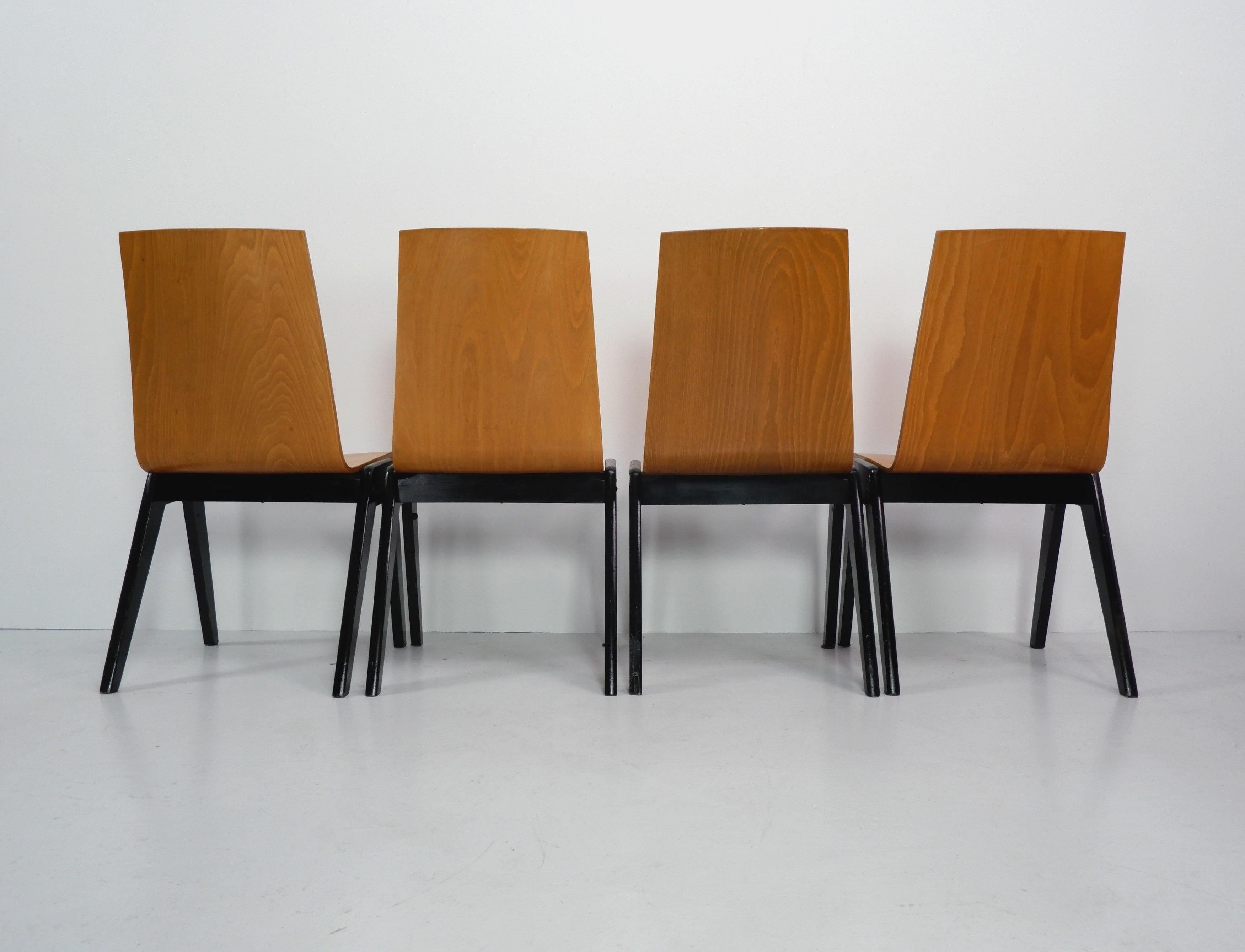 20th Century Plywood Stacking Chairs attrb. Roland Rainer, c.1950 For Sale