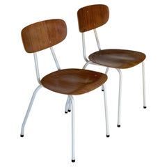 Plywood Stacking Chairs Set of 2 Mid-Century Modern 1970s