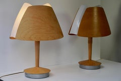 Lucid Harmonie Table Lamps by Soren Eriksen, Beech Wood & Metal, 1990s