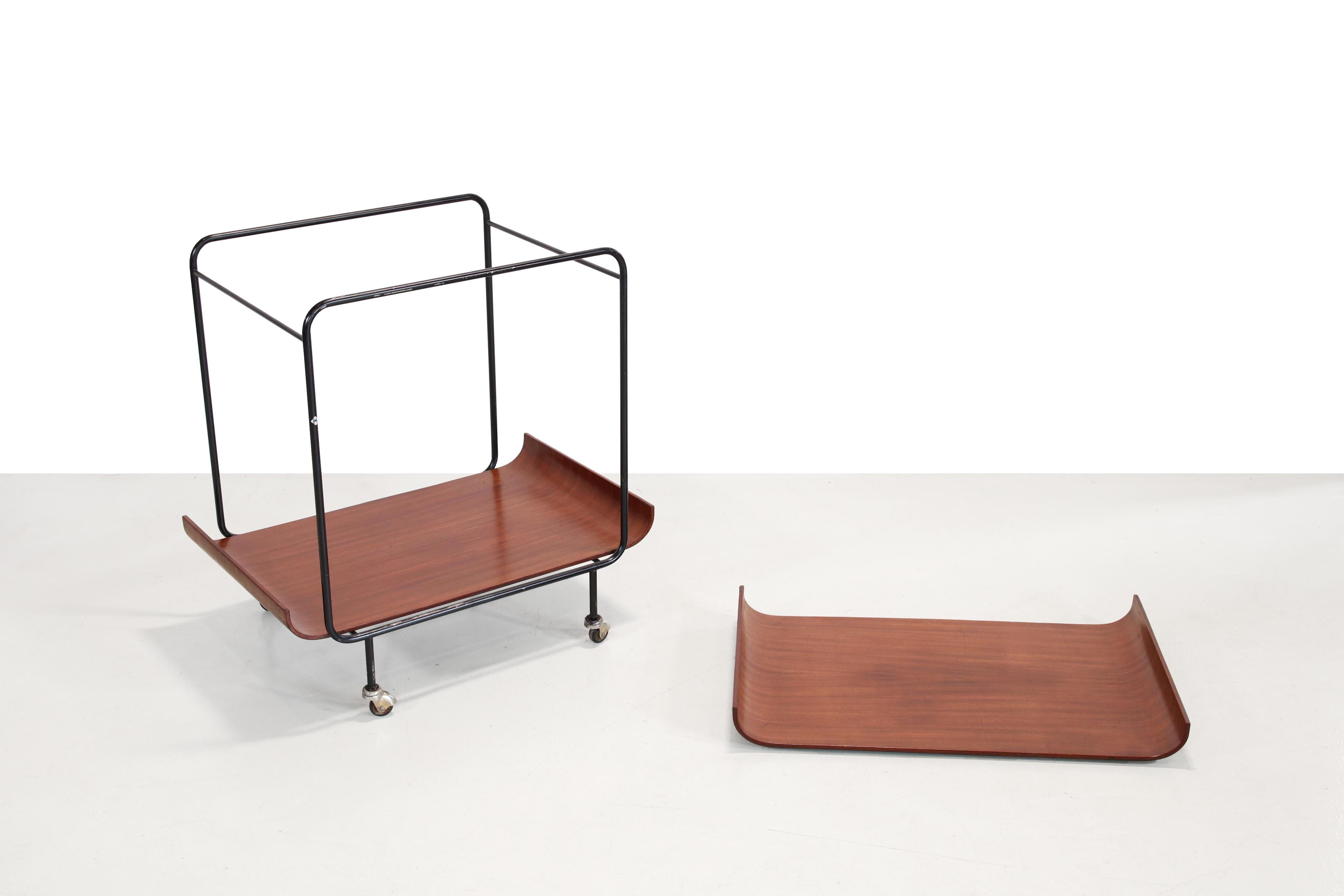 Carrito de té de contrachapado de Franco Campo y Carlo Graffi para Stilcasa Laminado en venta
