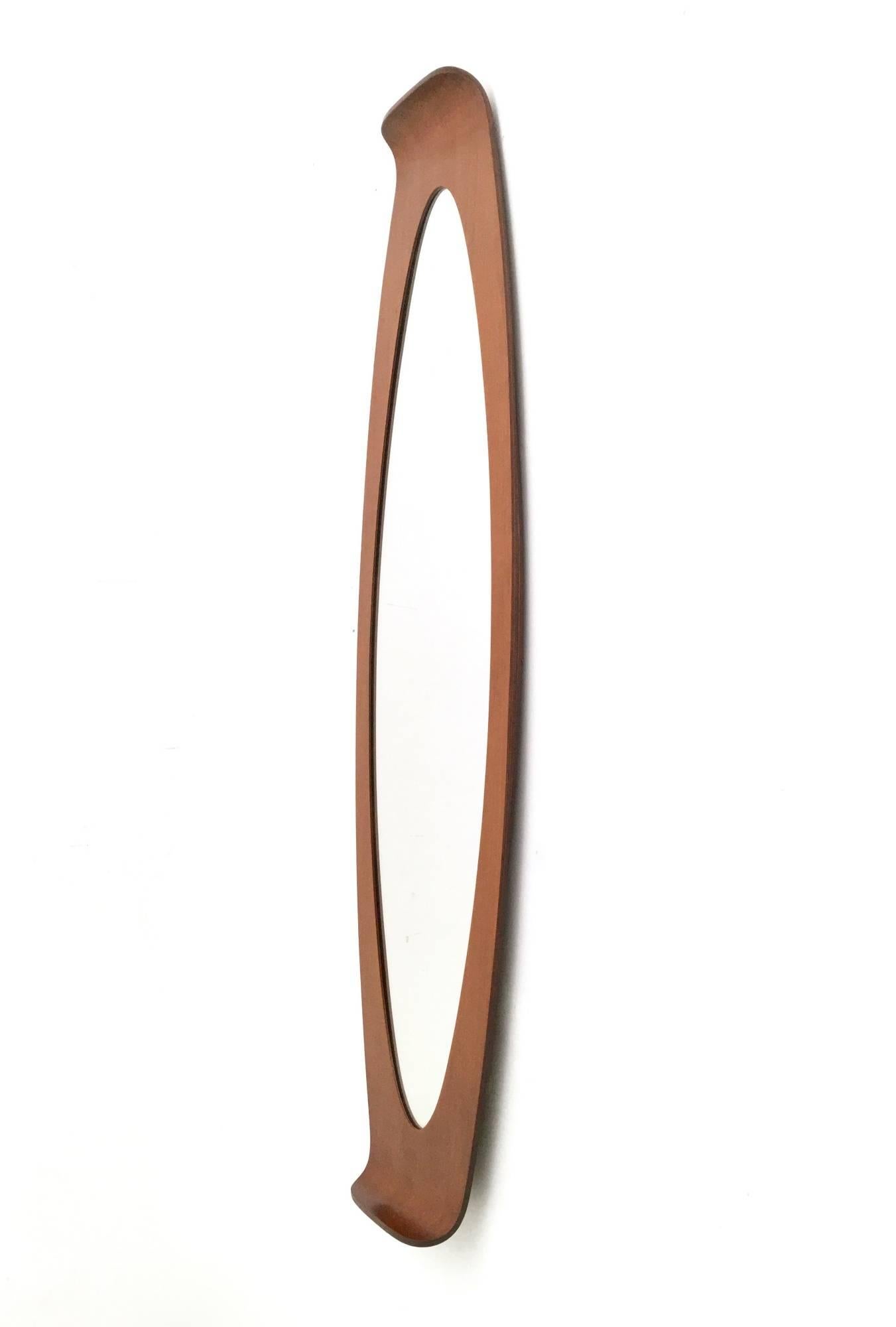 Plywood Wall Mirror by Franco Campo e Carlo Graffi, Italy, 1960s In Excellent Condition In Bresso, Lombardy