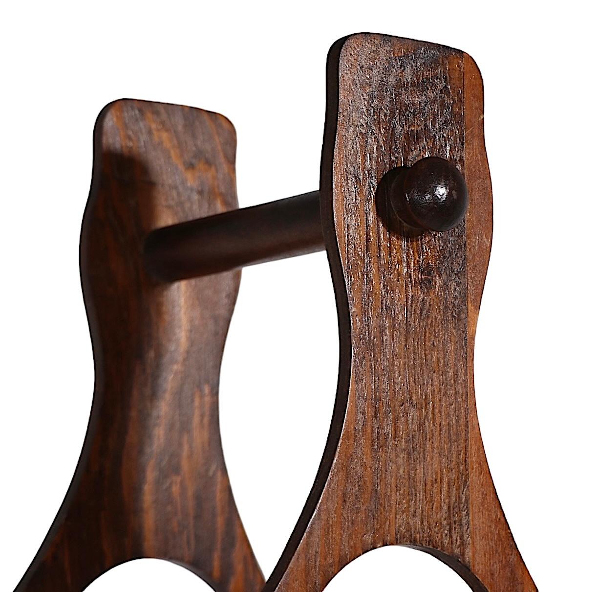 Plywood Wine Rack in the form of a Wine Bottle holds 11 Bottles c 1970's In Good Condition For Sale In New York, NY