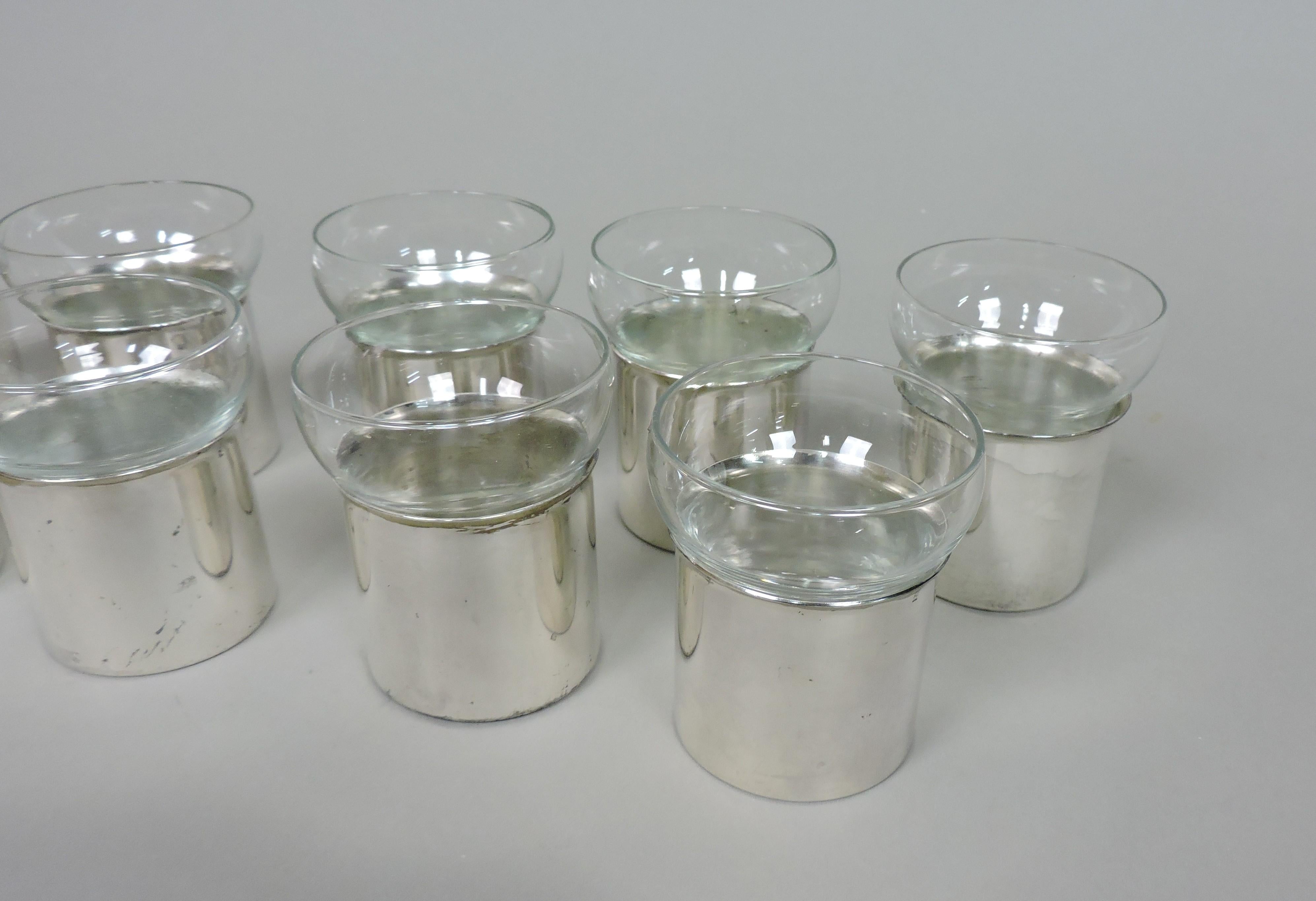 PM Italy Mid-Century Modern Silber & Glas Punch Schüssel Set im Angebot 5