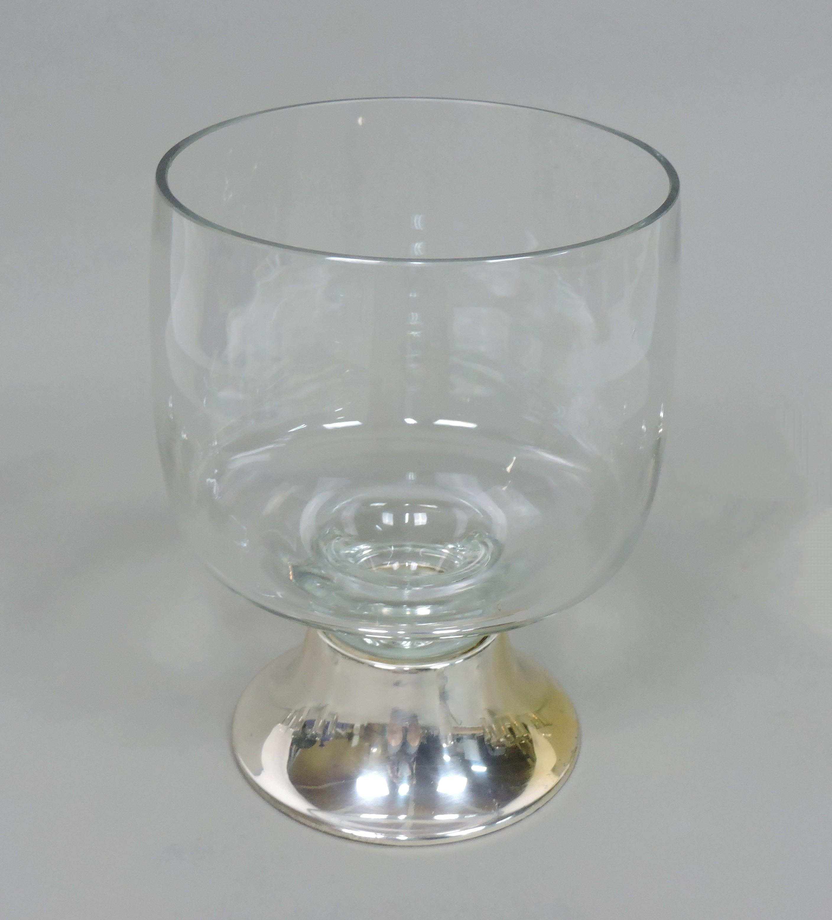 PM Italy Mid-Century Modern Silber & Glas Punch Schüssel Set im Zustand „Gut“ im Angebot in Chesterfield, NJ