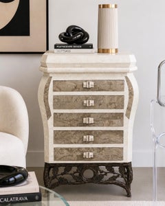 Coffret à bijoux PM à 5 tiroirs en pierre en mosaïque, sur socle en forme de branche, par Renoir Designs