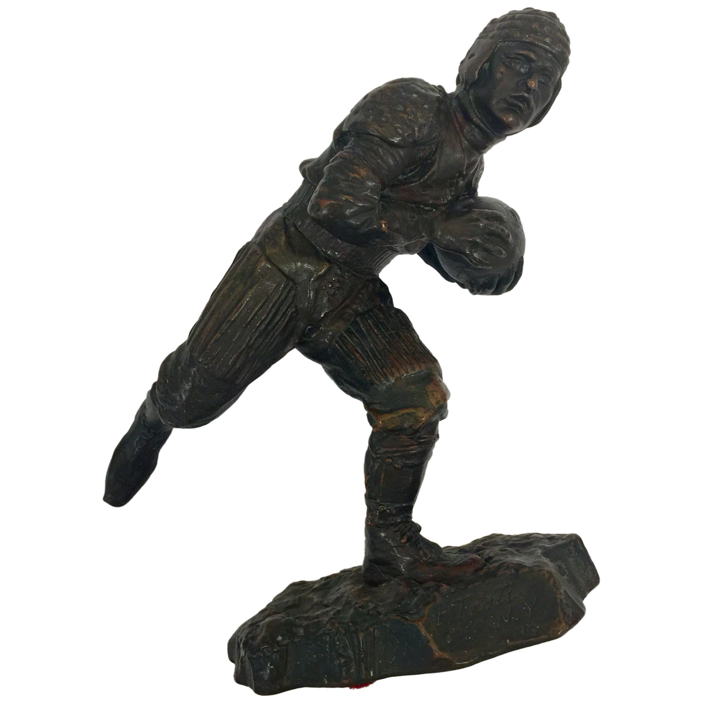 P.Mori Football Player in Petit Bronze Art Deco, circa 1930 For Sale