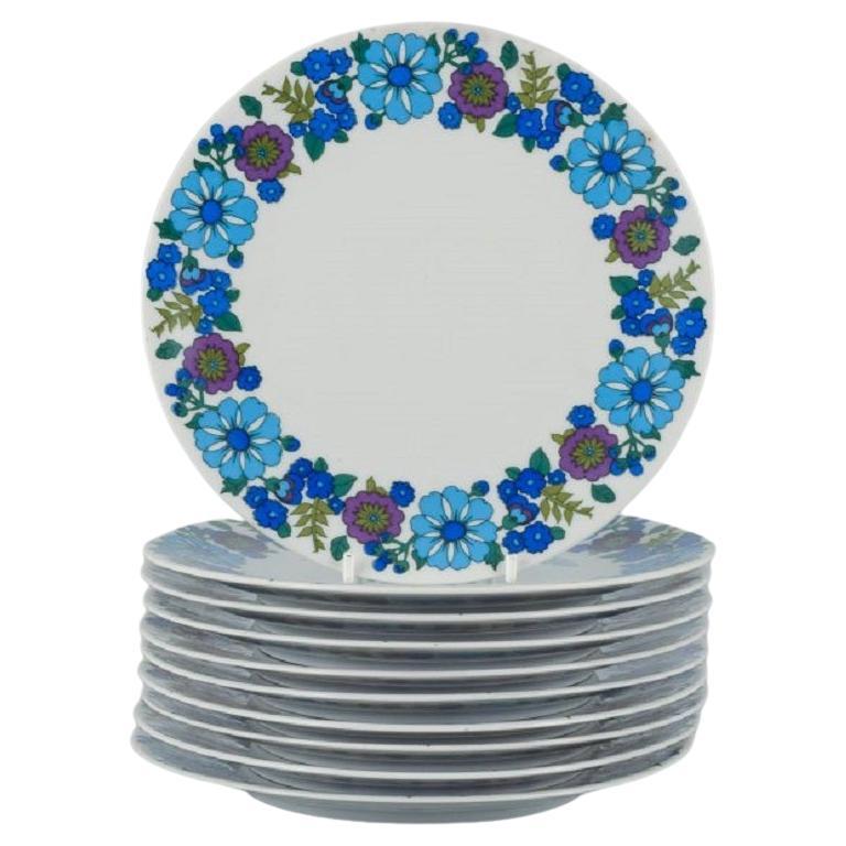 PMR, Bavaria, Jaeger & Co. Germany, a Set of Ten Retro Plates in Porcelain For Sale