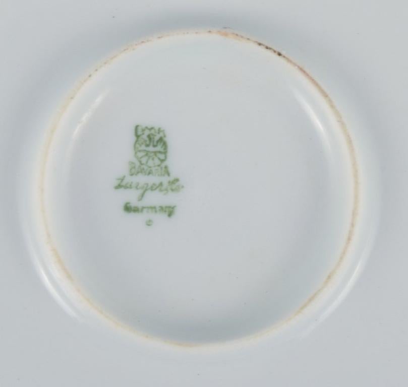Hand-Painted Pmr, Bavaria, Jaeger & Co, Germany, Plate and Bowl in Retro Porcelain For Sale