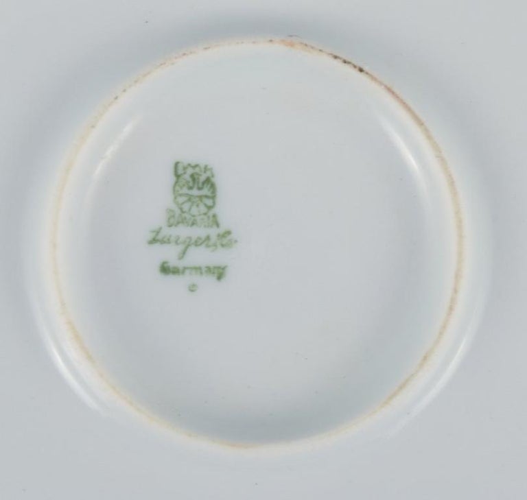 Pmr Bavaria Jaeger & Co Porzellan Pmr, Bavaria, Jaeger and Co, Germany, Plate and Bowl in Retro Porcelain