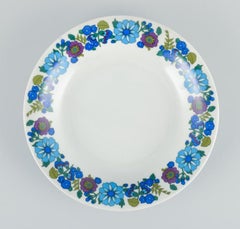 Pmr, Bavaria, Jaeger & Co. Six Deep Plates in Porcelain with Floral Motif