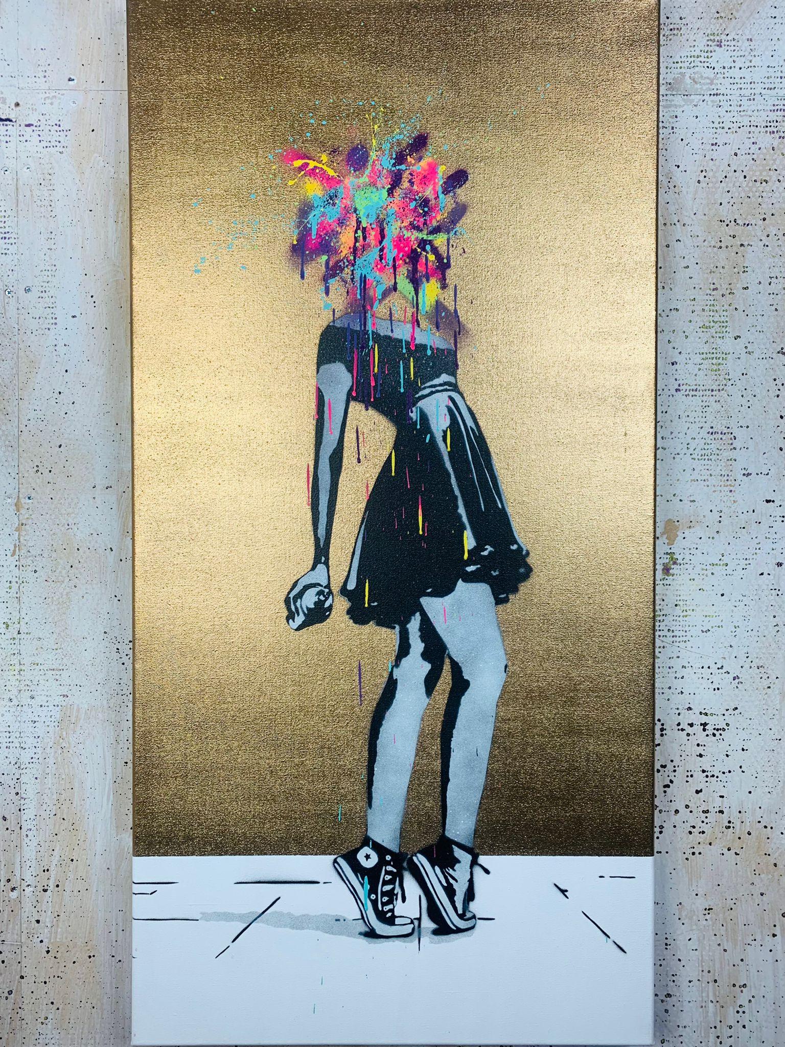 To Erase Canvas by PONK (Street Art), 2022 - Painting by PØNK
