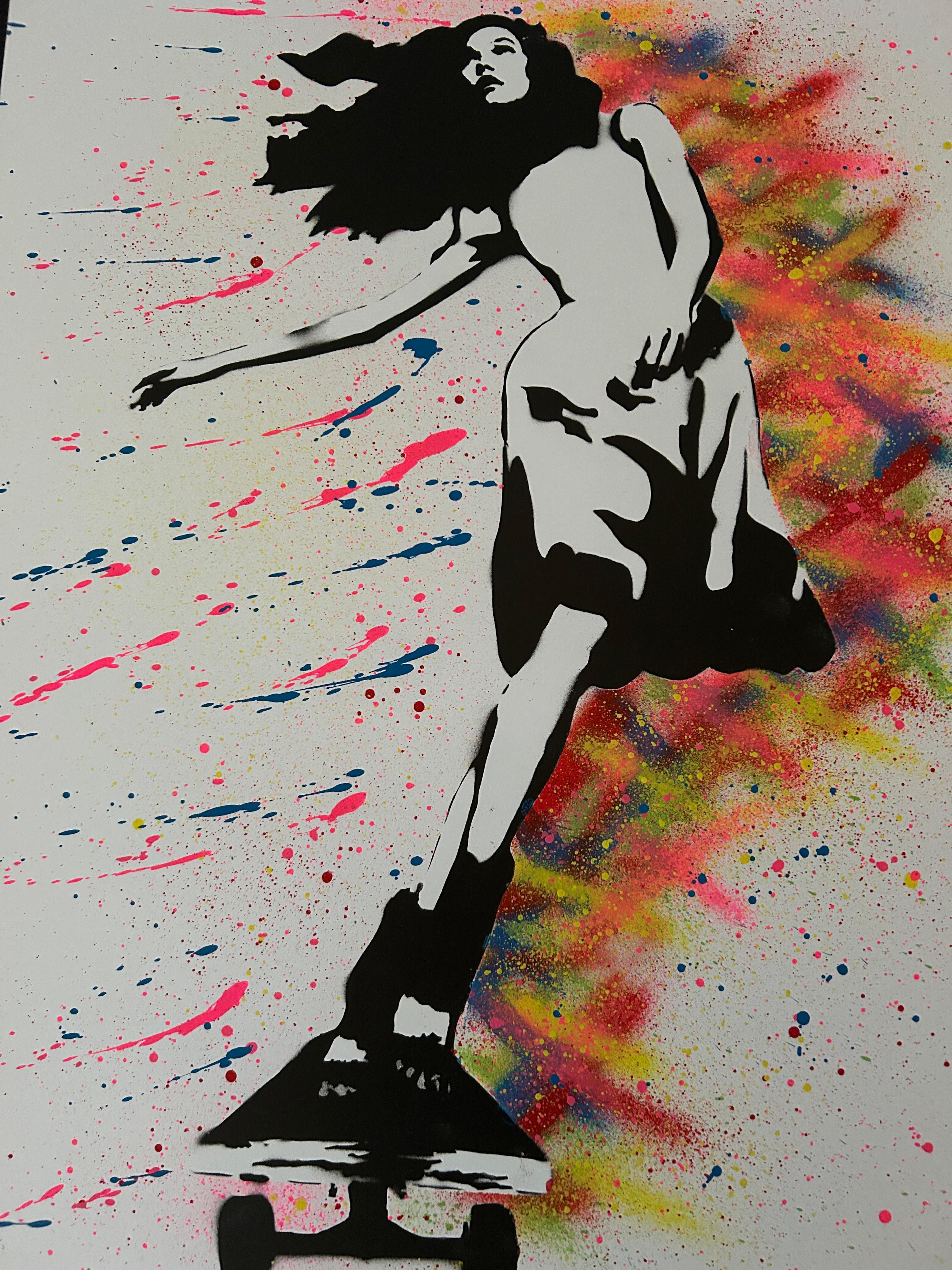 Daydream Flip Serigrafia rifinita a mano (Street Art), 2021 in vendita 4