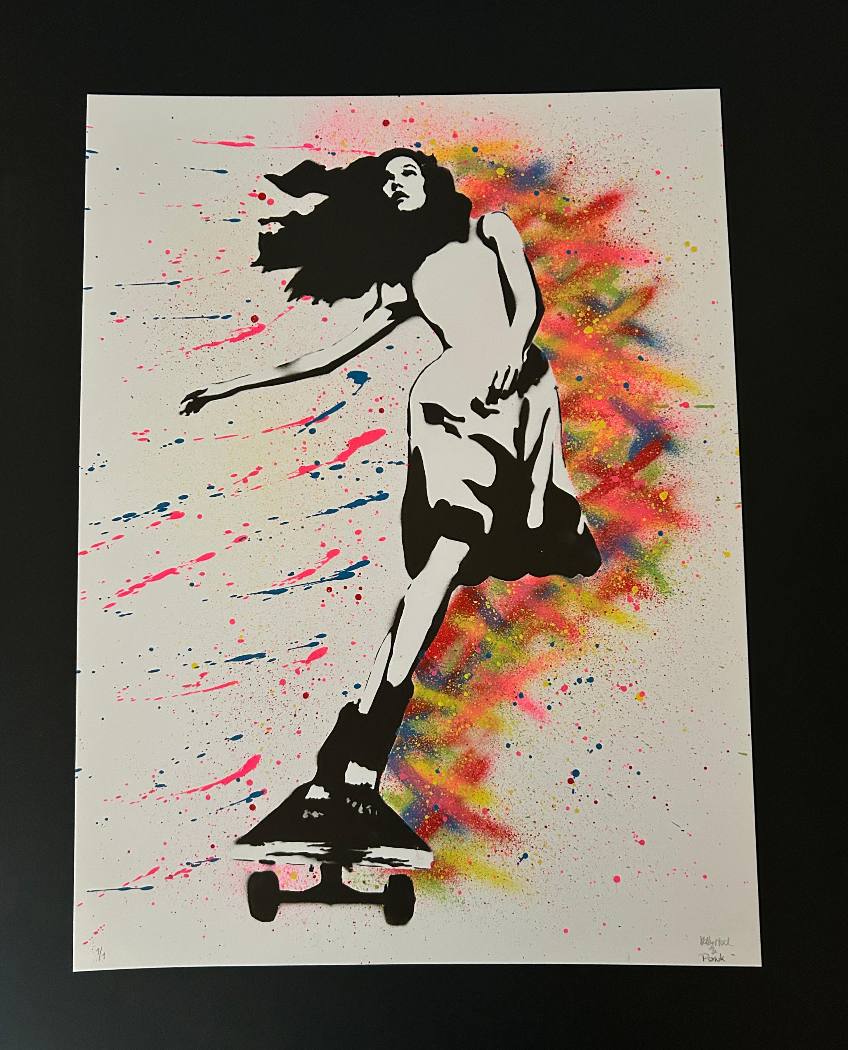 Daydream Flip Serigrafía Acabada a Mano (Arte Callejero), 2021