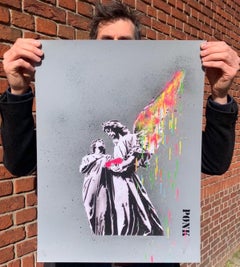 Spray for Love - Grey Edition by PONK (Street Art), 2021