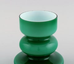 P.O. Power for Alsterfors, Vase in Green Mouth Blown Art Glass