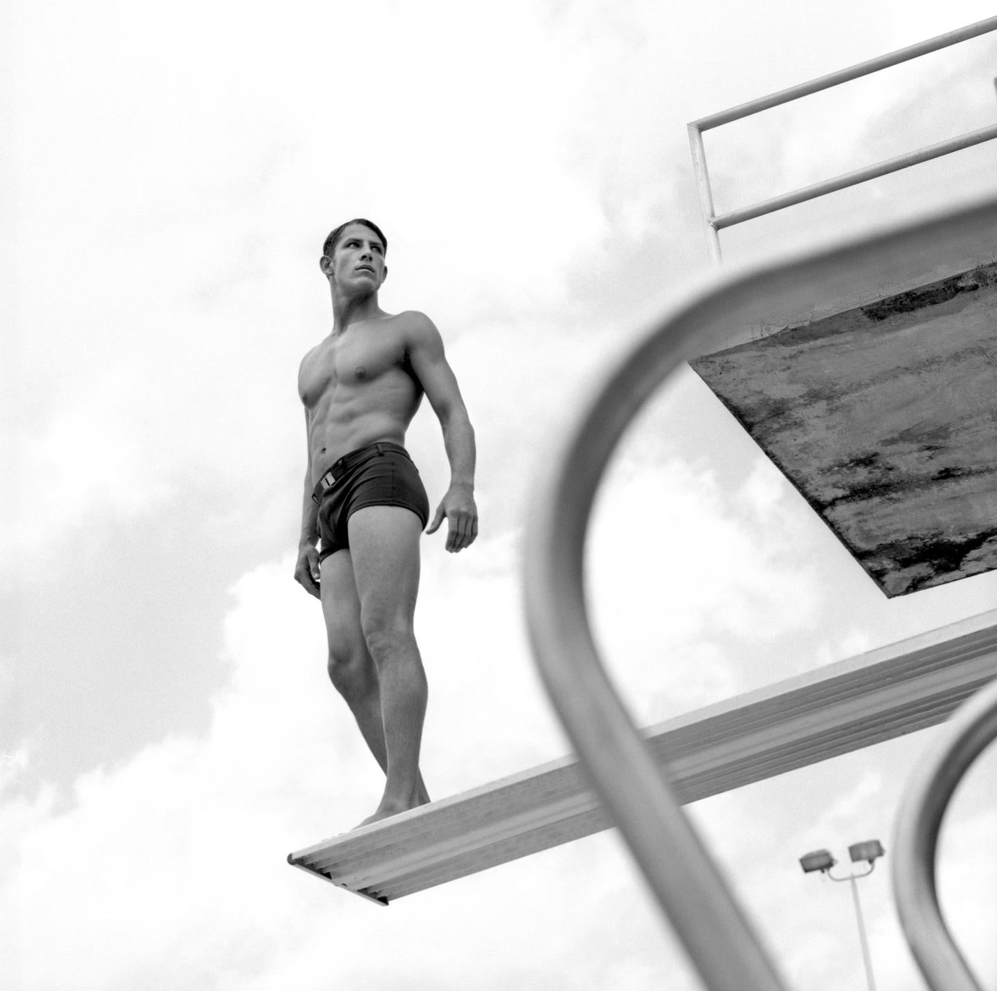 Poby Portrait Photograph - Man on Diving Board