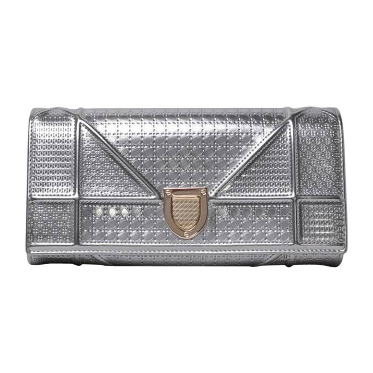 Pochette A Tracolla Dior Diorama Pelle Verniciata Silber im
